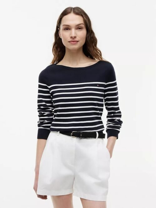 Tommy Hilfiger - Jersey de cuello amplio a rayas