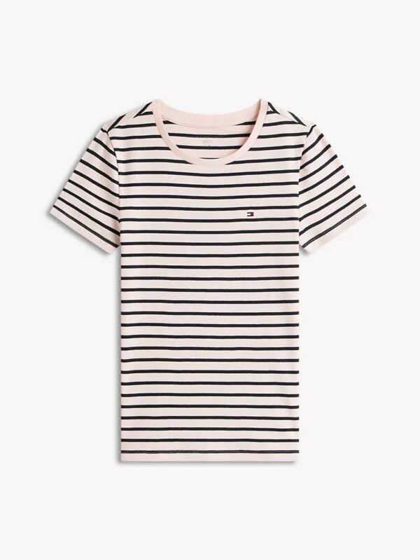 Tommy Hilfiger - Camiseta rosa a rayas negras