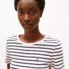 Tommy Hilfiger - Camiseta rosa a rayas negras
