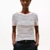 Tommy Hilfiger - Camiseta rosa a rayas negras
