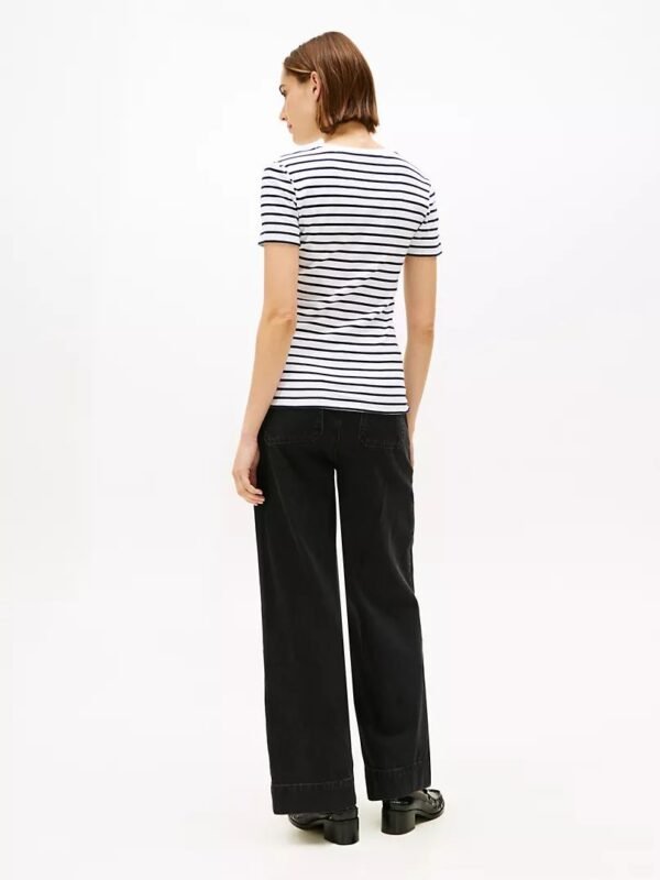 Tommy Hilfiger - Camiseta negra a rayas blancas