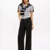 Tommy Hilfiger - Camiseta negra a rayas blancas