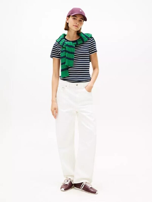 Tommy Hilfiger - Camiseta blanca a rayas negras