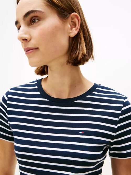 Tommy Hilfiger - Camiseta blanca a rayas negras