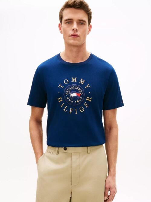 Tommy Hilfiger - Camiseta con logo de bandera circular