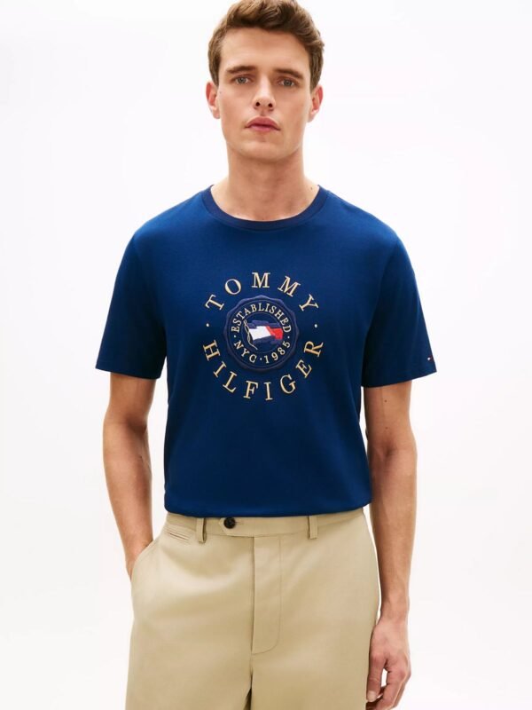 Tommy Hilfiger - Camiseta con logo de bandera circular